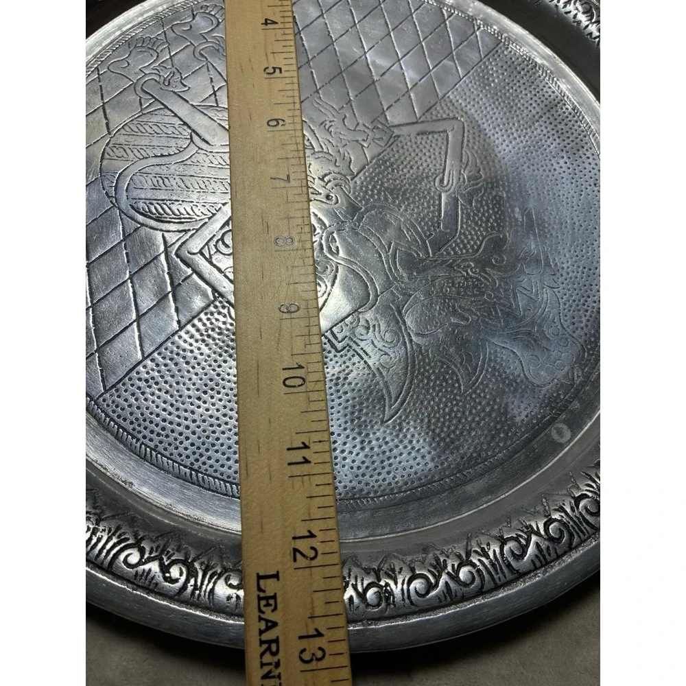 Vintage‎ Indonesian Plate Brotoseno Wayang Etched Triple Silver Plate TS 13